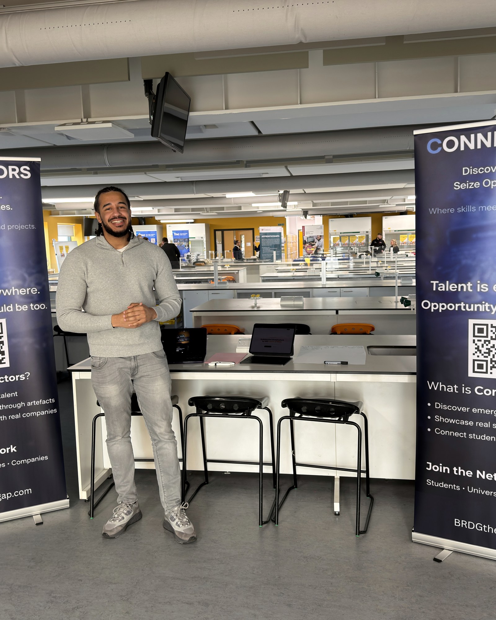 Devon presenting BRDGthegap Connectors material