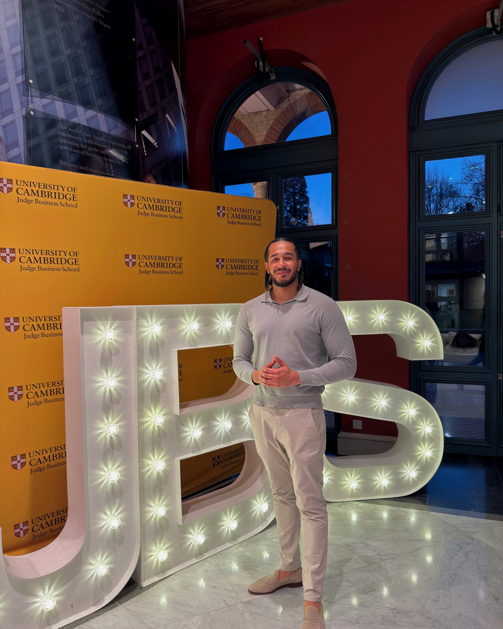 Devon Bailey at a Cambridge Judge Business School entrepreneurship event